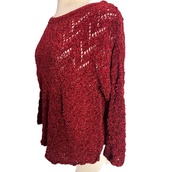 Knit Ware Elements Sweater Red Detail Knit Oversized USA Goth Chic SMALL - Picture 2 of 11